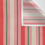 Old Fashioned Retro Christmas Stripe Pattern Vertical Pink, Red, Green, and Beige Wall Tapestry Gallery Image 3
