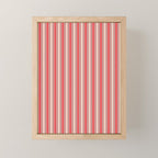 Old Fashioned Retro Christmas Stripe Pattern Vertical Pink, Red, Green, and Beige Mini Art Print Gallery Image 1