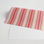 Old Fashioned Retro Christmas Stripe Pattern Vertical Pink, Red, Green, and Beige Wrapping Paper Gallery Image 2