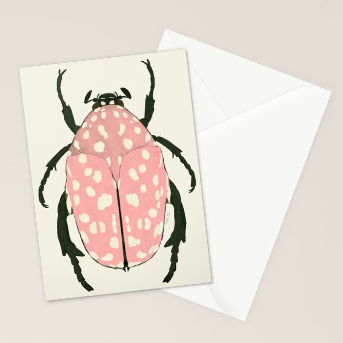  pink beetle insect Stationery Card Gallery Image 2