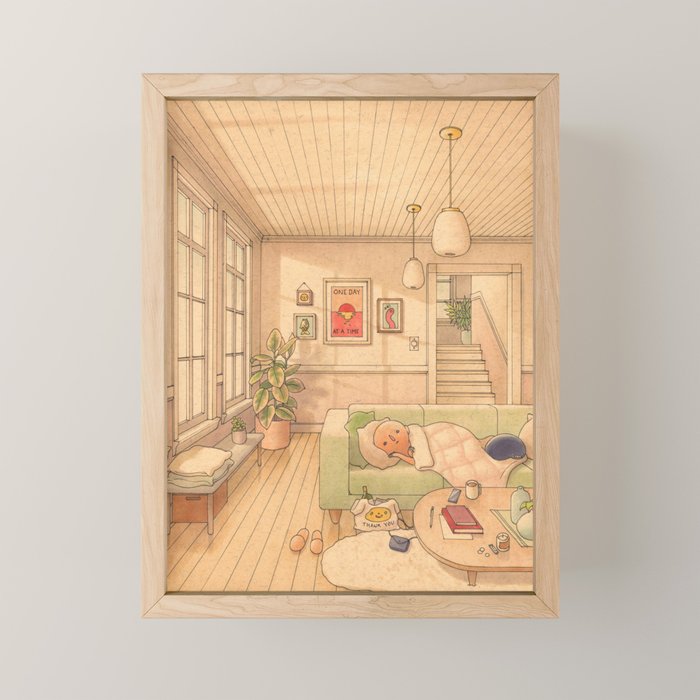 Couch Nap 2 Mini Art Print Gallery Image 1