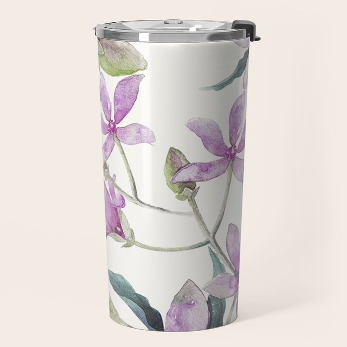 Purple flowers Travel Mug Gallery Image 2