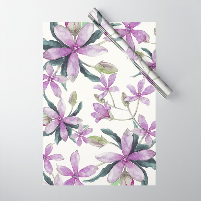 Purple flowers Wrapping Paper Gallery Image 1