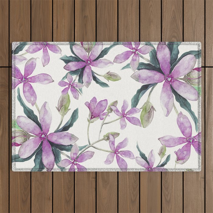 Purple flowers Outdoor Rug Gallery Image 1