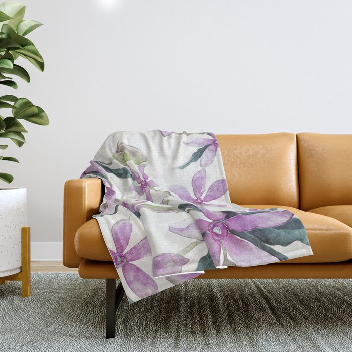 Purple flowers Throw Blanket Gallery Image 1