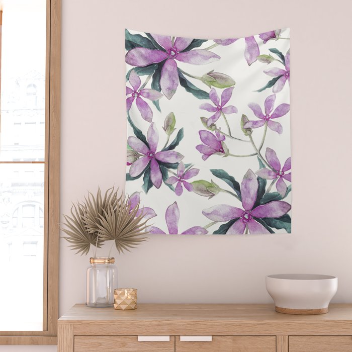 Purple flowers Wall Tapestry Gallery Image 2