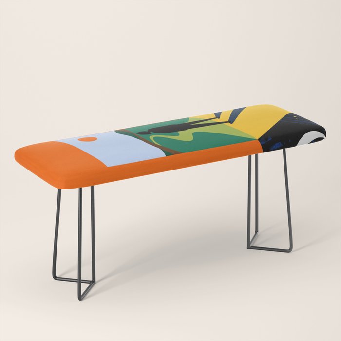The Path Ahead, Abstract Concept Positivity Growth Mindset People, Eclectic Inspire Bohemian Contemporary Modern Pop Art Bench Gallery Image 1