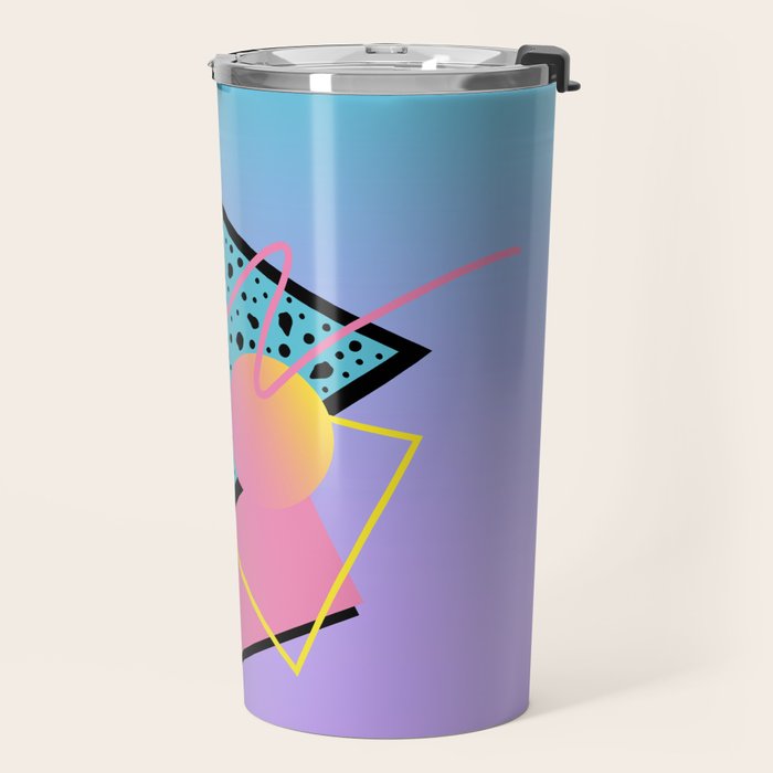 Memphis pattern 93 - 80s / 90s Retro Travel Mug Gallery Image 2