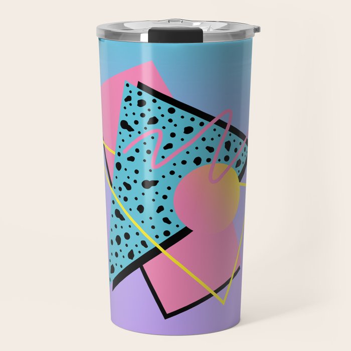Memphis pattern 93 - 80s / 90s Retro Travel Mug Gallery Image 1