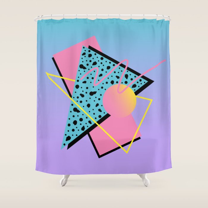 Memphis pattern 93 - 80s / 90s Retro Shower Curtain Gallery Image 1