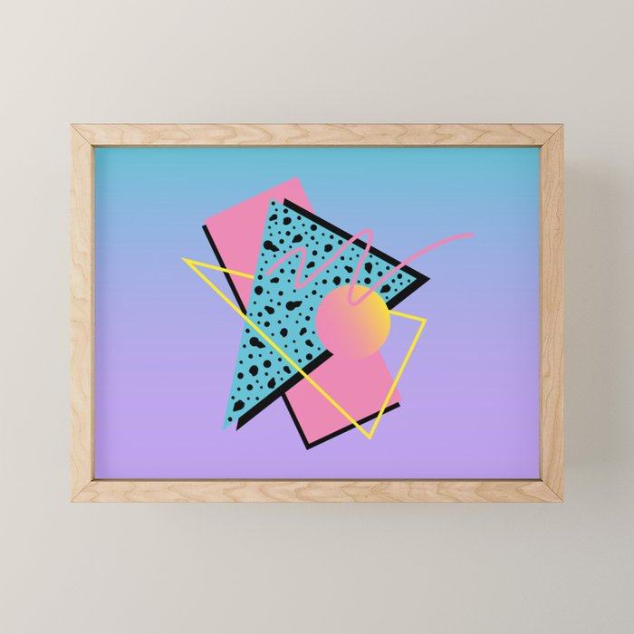 Memphis pattern 93 - 80s / 90s Retro Mini Art Print Gallery Image 1