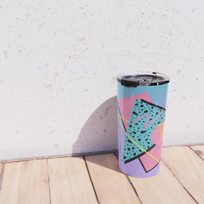 Memphis pattern 93 - 80s / 90s Retro Travel Mug Gallery Image 4