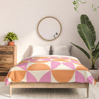 Mid-Century Geometric Shapes in Orange & Pink Comforter Gallery Image 3