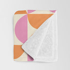 Mid-Century Geometric Shapes in Orange & Pink Throw Blanket Gallery Image 3