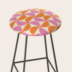 Mid-Century Geometric Shapes in Orange & Pink Stool Gallery Image 2