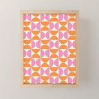 Mid-Century Geometric Shapes in Orange & Pink Mini Art Print Gallery Image 1