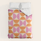 Mid-Century Geometric Shapes in Orange & Pink Comforter Gallery Image 6