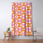 Mid-Century Geometric Shapes in Orange & Pink Window Curtain Gallery Image 5