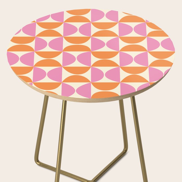 Mid-Century Geometric Shapes in Orange & Pink Side Table Gallery Image 2