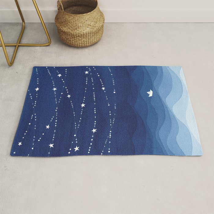 Garland of Stars IV, night sky Rug Gallery Image 1
