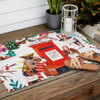 Dogs in the snow Christmas post nordic village Outdoor Rug Gallery Image 2