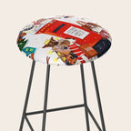 Dogs in the snow Christmas post nordic village Stool Gallery Image 2