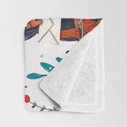 Dogs in the snow Christmas post nordic village Throw Blanket Gallery Image 3
