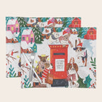 Dogs in the snow Christmas post nordic village Placemat Gallery Image 1