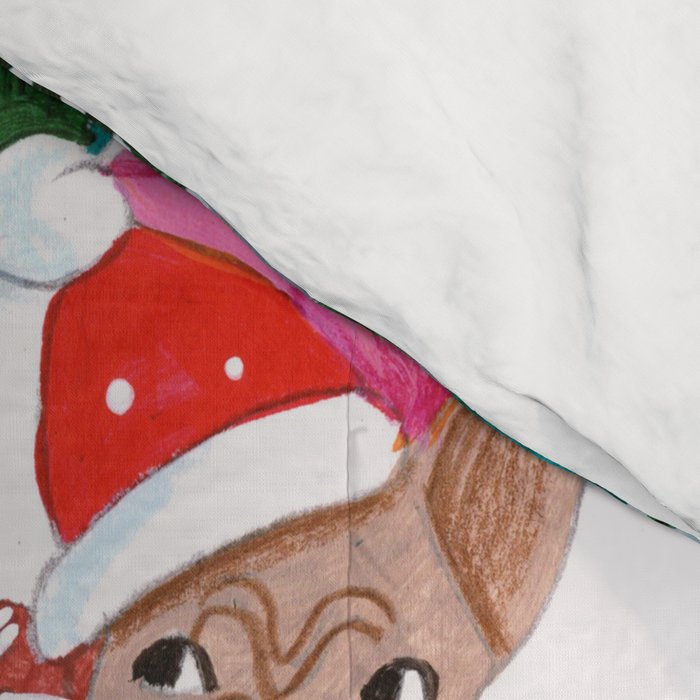 Dogs in the snow Christmas post nordic village Comforter Gallery Image 4