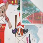 Dogs in the snow Christmas post nordic village Wall Tapestry Gallery Image 3