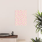 Minimalistic Festive Snowmen On Pink Poster Gallery Image 2