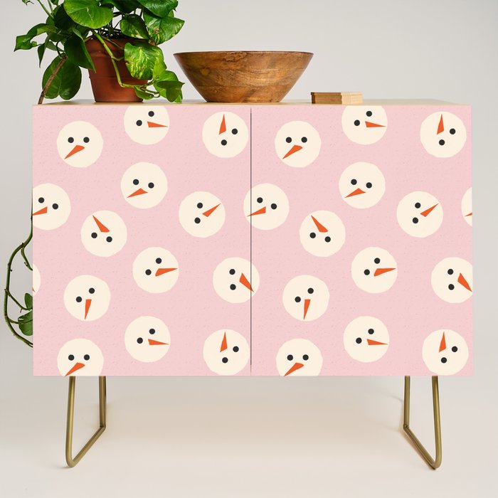 Minimalistic Festive Snowmen On Pink Credenza Gallery Image 1