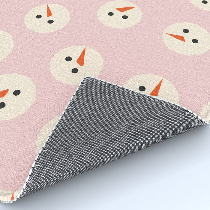 Minimalistic Festive Snowmen On Pink Rug Gallery Image 4