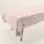Minimalistic Festive Snowmen On Pink Tablecloth Gallery Image 1