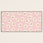 Minimalistic Festive Snowmen On Pink Desk Mat Gallery Image 3