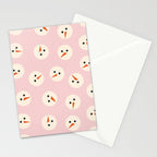 Minimalistic Festive Snowmen On Pink Stationery Card Gallery Image 2