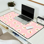 Minimalistic Festive Snowmen On Pink Desk Mat Gallery Image 2