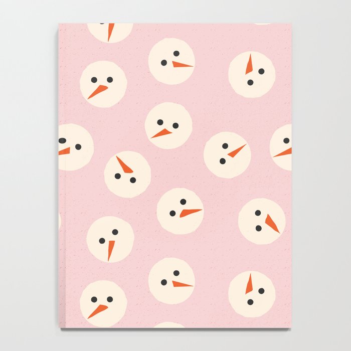 Minimalistic Festive Snowmen On Pink Notebook Gallery Image 4