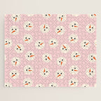 Minimalistic Festive Snowmen On Pink Jigsaw Puzzle Gallery Image 1