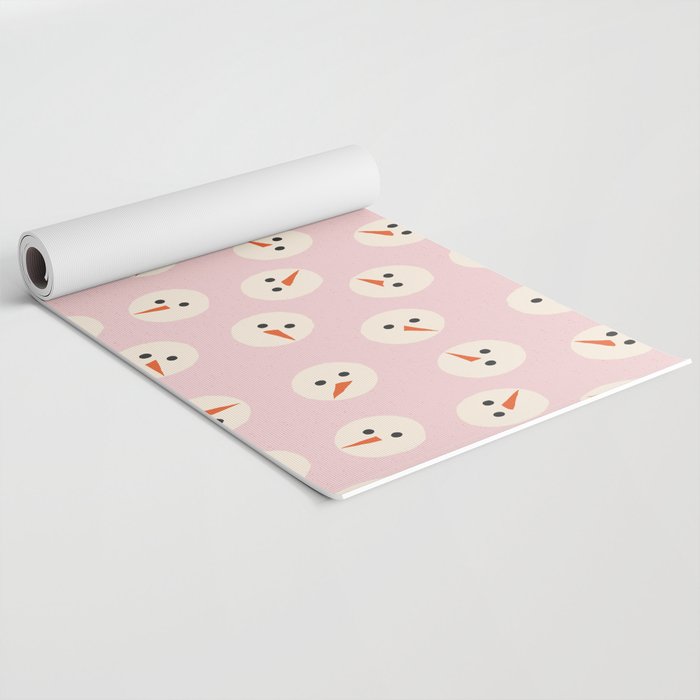 Minimalistic Festive Snowmen On Pink Yoga Mat Gallery Image 2