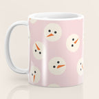Minimalistic Festive Snowmen On Pink Coffee Mug Gallery Image 3