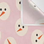 Minimalistic Festive Snowmen On Pink Wall Tapestry Gallery Image 3