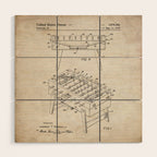 Foosball Table Patent - Foosball Player Game Room Art - Antique Wood Wall Art Gallery Image 1