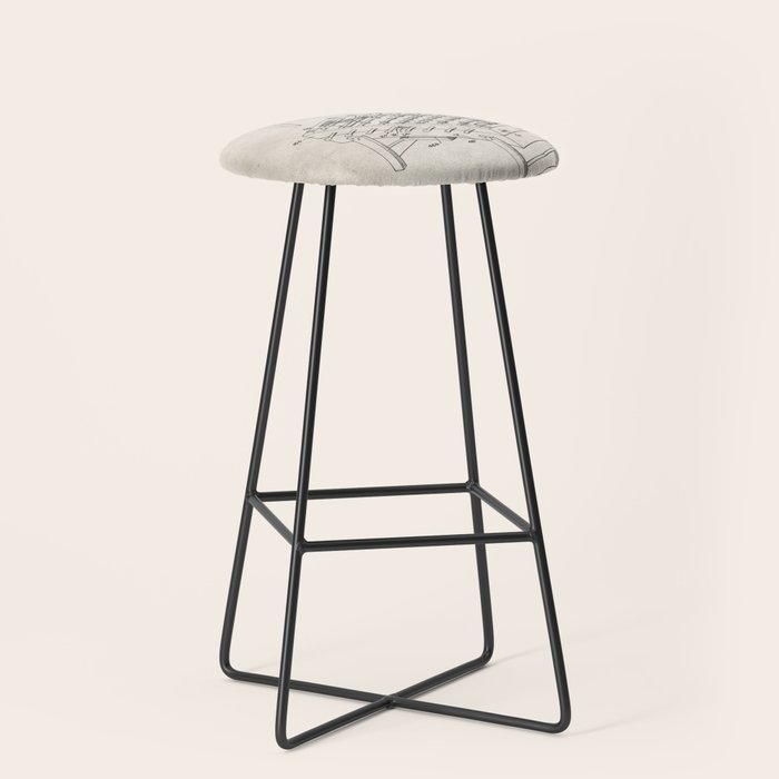 Foosball Table Patent - Foosball Player Game Room Art - Antique Stool Gallery Image 1