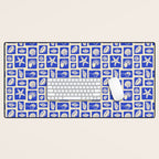 Vintage marine seashell mosaic art pattern Desk Mat Gallery Image 1