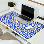 Vintage marine seashell mosaic art pattern Desk Mat Gallery Image 2