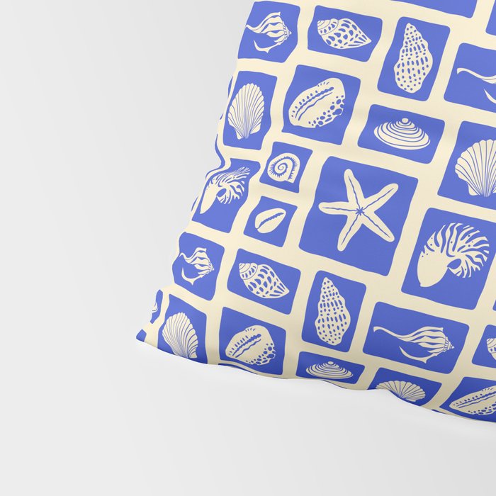 Vintage marine seashell mosaic art pattern Pillow Sham Gallery Image 4