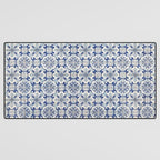 Portuguese tiles pattern blue Desk Mat Gallery Image 3