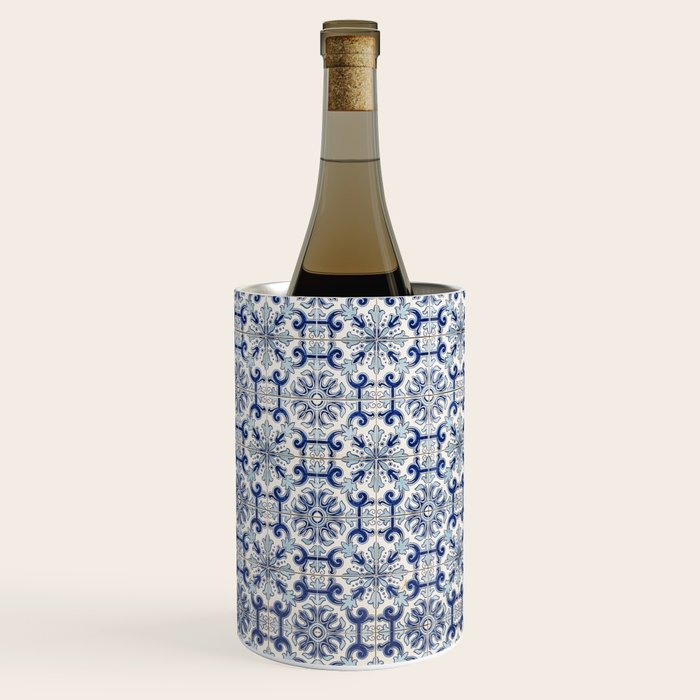Portuguese tiles pattern blue Wine Chiller Gallery Image 1