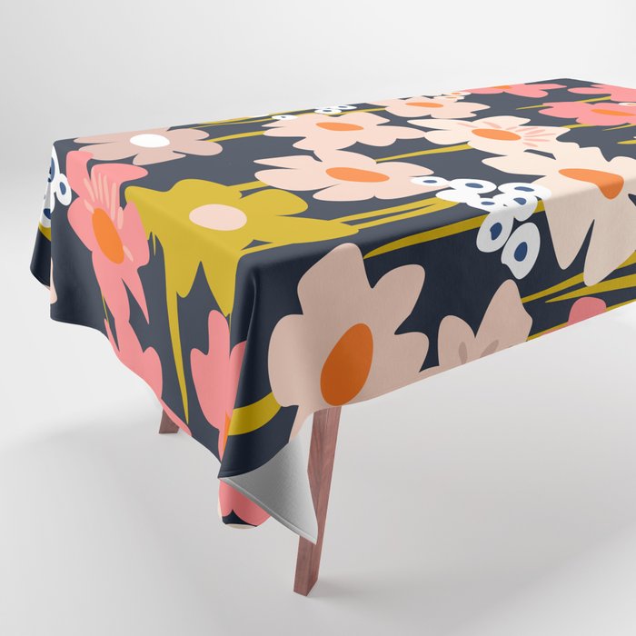 Groovy Flowers retro pattern Tablecloth Gallery Image 1
